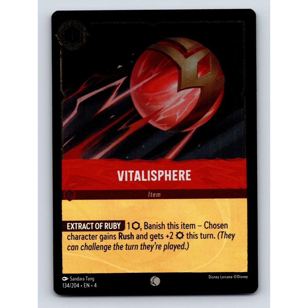 Vitalisphere Extract Of Ruby Disney Lorcana Item Rarity Red Colorful Card